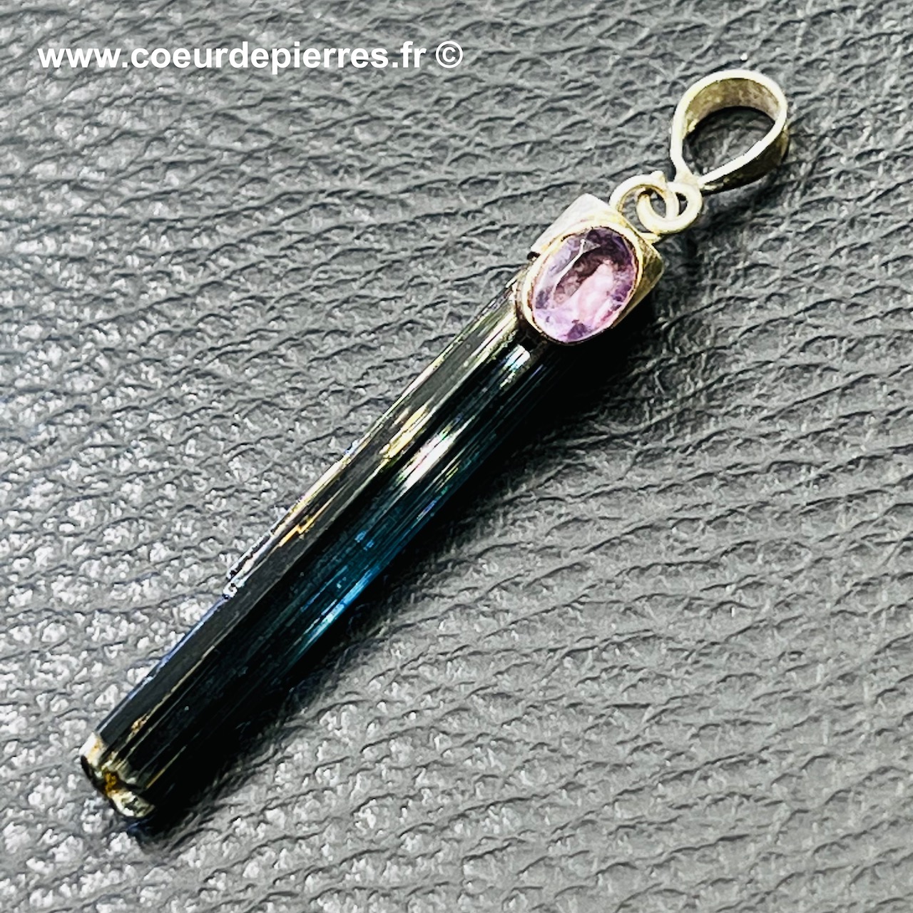 Pendentif tourmaline indicolite (réf tm23)