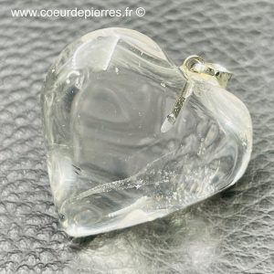Pendentif en cristal de roche du Brésil « coeur » (réf cr8)
