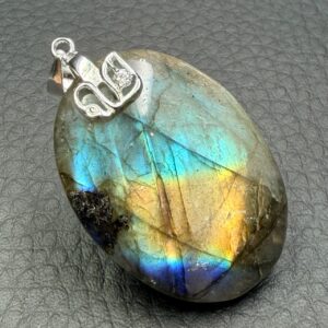 Pendentif Labradorite Bleu Doré