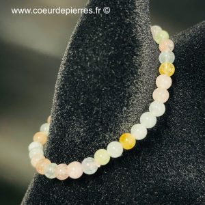 Bracelet Béryl, Aigue-marine, Héliodore, Morganite “perles 4mm” (taille enfant)