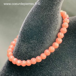 Bracelet en Rhodochrosite du Pérou “perles de 4mm Qualité supérieure » (taille enfant)