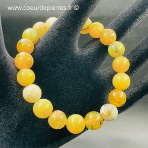 Bracelet en opale jaune de Madagascar “perles de 10mm”