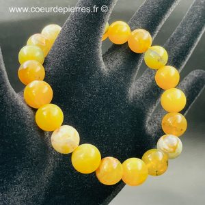 Bracelet en opale jaune de Madagascar « perles de 10mm »