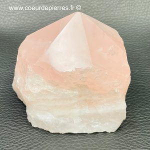 Prisme en quartz rose de Madagascar de 0,443Kg (réf pqr8)