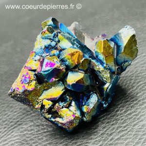 Druse de quartz titane « bombardé » (ref qt4)