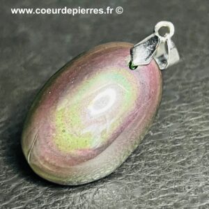 Pendentif en obsidienne oeil céleste de Chine (réf ooc28)