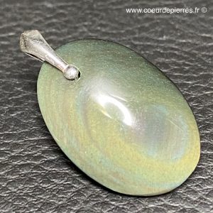 Pendentif obsidienne oeil céleste du Mexique (réf ooc17)