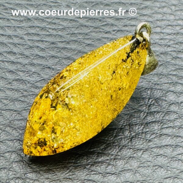 Pendentif en ambre verte de la mer Baltique (réf pa18) – Image 2