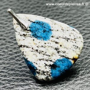Pendentif en granite azurite, jaspe K2 du Pakistan (réf jk4)