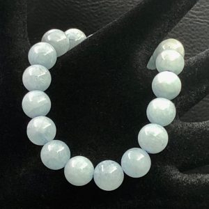 Bracelet en aigue-marine d’Afghanistan « perles de 10mm »