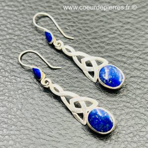 Paire de boucles d’oreilles en Lapis lazuli (réf bl5)
