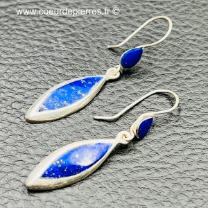 Paire de boucles d’oreilles en Lapis lazuli (réf bl1)