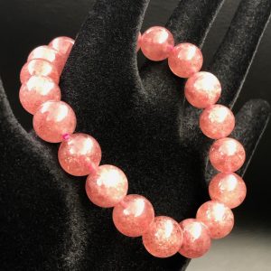Bracelet en calcite rouge du Mexique « perles 10mm »