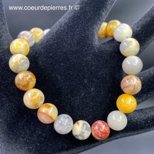 Bracelet en agate crazy lace perles de 8mm