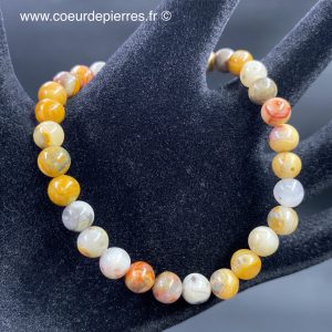 Bracelet en agate crazy lace du Brésil “perles de 6mm”