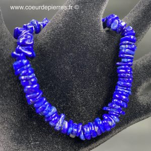 Bracelet chips en lapis lazuli d’Afghanistan “top qualité”