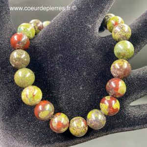 Bracelet en épidote avec cuprite (dragon stone) du Brésil « perles de 8mm »
