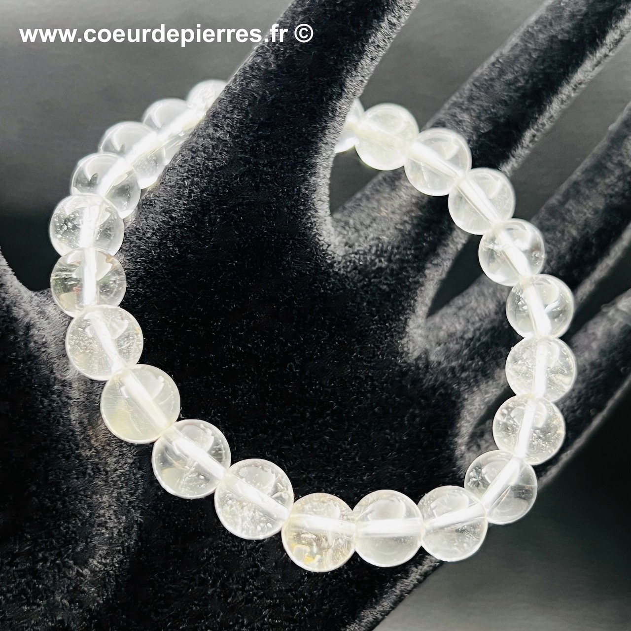 Bracelet cristal de roche du Brésil « perles 8mm »