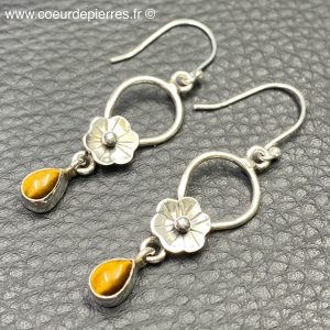 Paire de boucles d’oreilles Oeil-de-tigre (réf boti12)