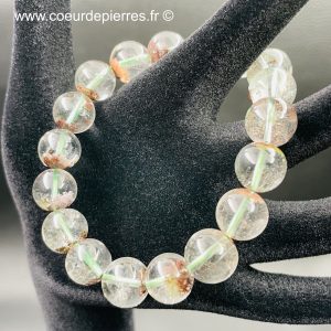 Bracelet en cristal de roche Chlorite (quartz Chlorite) du Brésil “perles de 10mm”