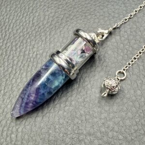 Pendule en Fluorite Arc en Ciel