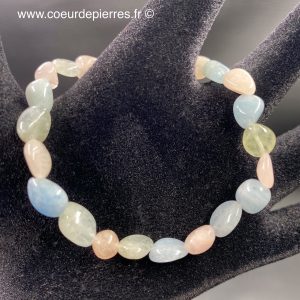 Bracelet Béryl, Aigue-marine, Morganite “perles ovale”