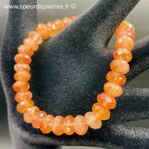 Bracelet en pierre soleil de Norvège “perles ovale facettées, qualité extra”