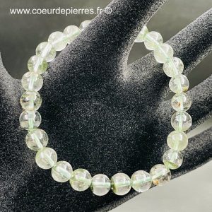 Bracelet en cristal de roche Chlorite (quartz Chlorite) du Brésil “perles de 8mm”