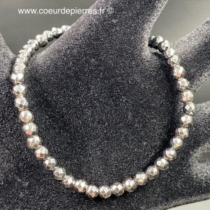 Bracelet en hématite perles facettés de 4mm