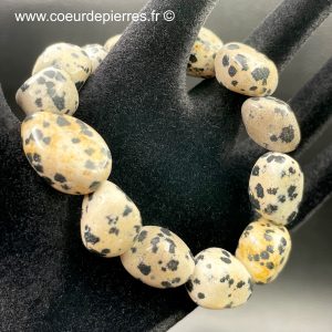 Bracelet en jaspe dalmatien « perles roulées »