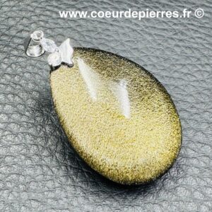 Pendentif en Obsidienne Dorée