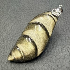 Pendentif en Obsidienne Dorée