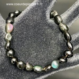 Bracelet en obsidienne oeil céleste du Mexique “pierres roulées”