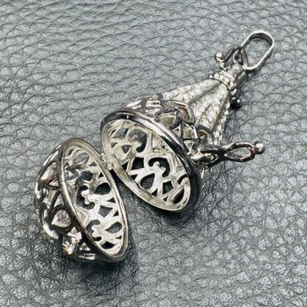 Pendentif Cage Ouvrable Pour Pierres brutes ou Roulées (réf cs3) – Image 3