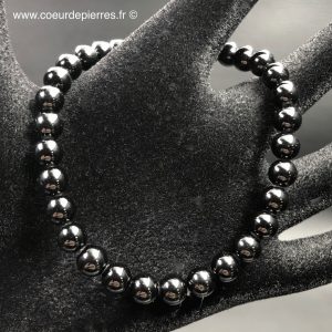 Bracelet en spinelle noir de Madagascar “perles de 6mm”