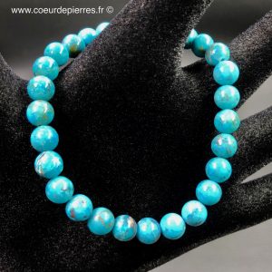 Bracelet en Turquoise d’Arizona USA perles de 6mm “rare”