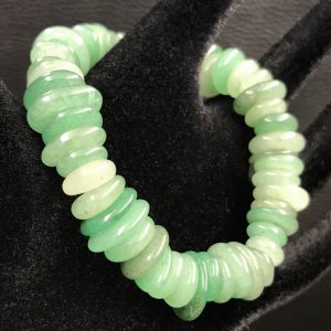 Bracelet en aventurine verte « perles plate »