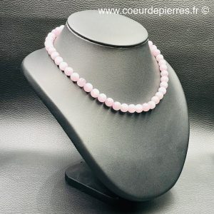 Collier en kunzite du Pakistan « perles de 8mm »(réf ckb1)