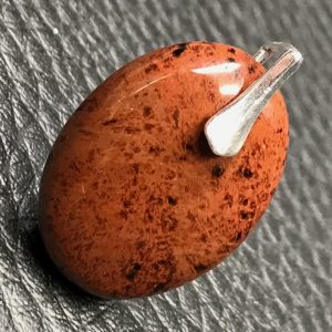 Pendentif en obsidienne acajou « Mahogany » du Mexique (réf poa11)