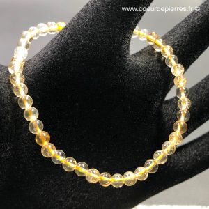 Bracelet en citrine de Madagascar ” perles 4mm”