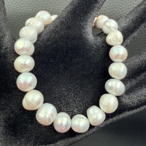 Bracelet en Perles Keshi Grise