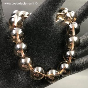 Bracelet en quartz fumé du Brésil perles de 12mm