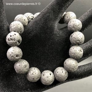 Bracelet pierre de lave de l’île de la Réunion perle de 12mm