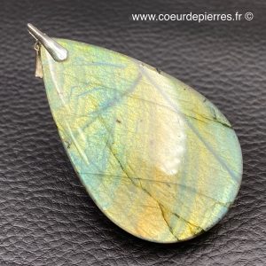 Pendentif labradorite vert d’eau “grand modèle” (réf lve93)