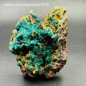 Dioptase avec mimetite du Congo mine de Mindouli (réf diop1)