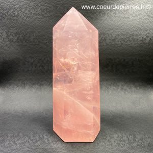 Prisme en quartz rose de Madagascar 1,837kg (réf pqr 2)