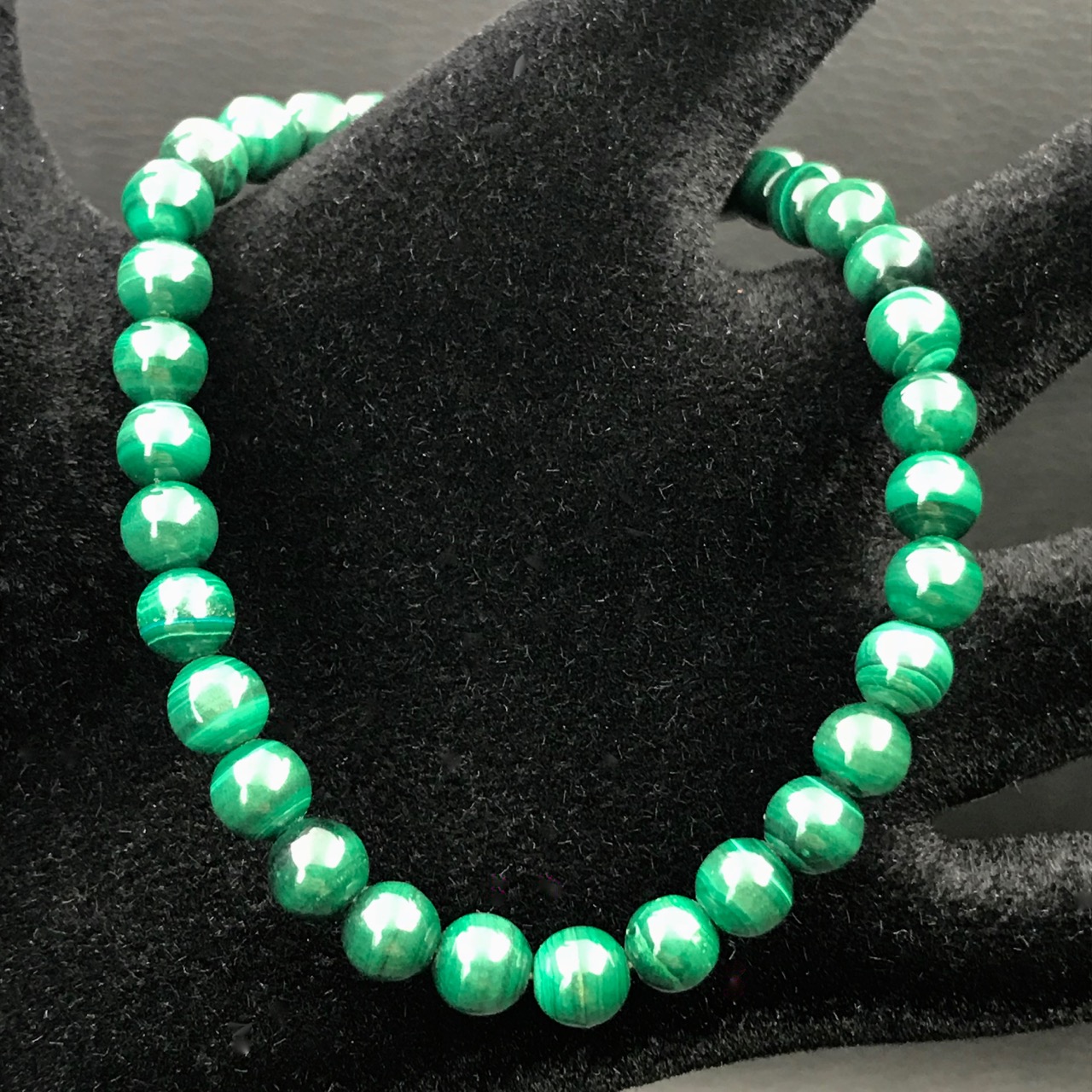 Bracelet en malachite du Congo “perles de 6mm”