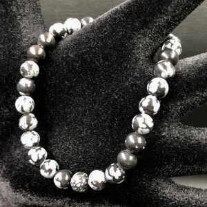 Bracelet en obsidienne flocon de neige « perles de 6mm »