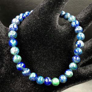 Bracelet azurite malachite du Congo « perles 6mm »