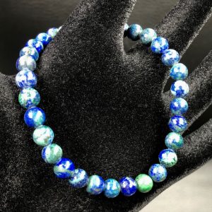 Bracelet azurite malachite du Congo “perles 6mm”